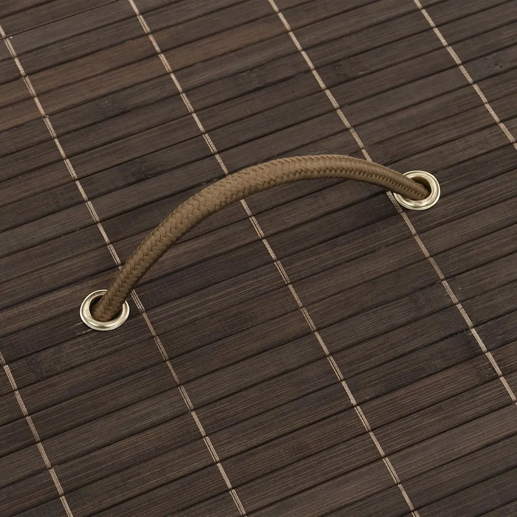 Bambus-Wäschekorb Oval Dunkelbraun