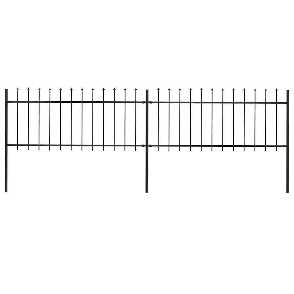 Gartenzaun mit Speerspitze Stahl 359 x 100 cm