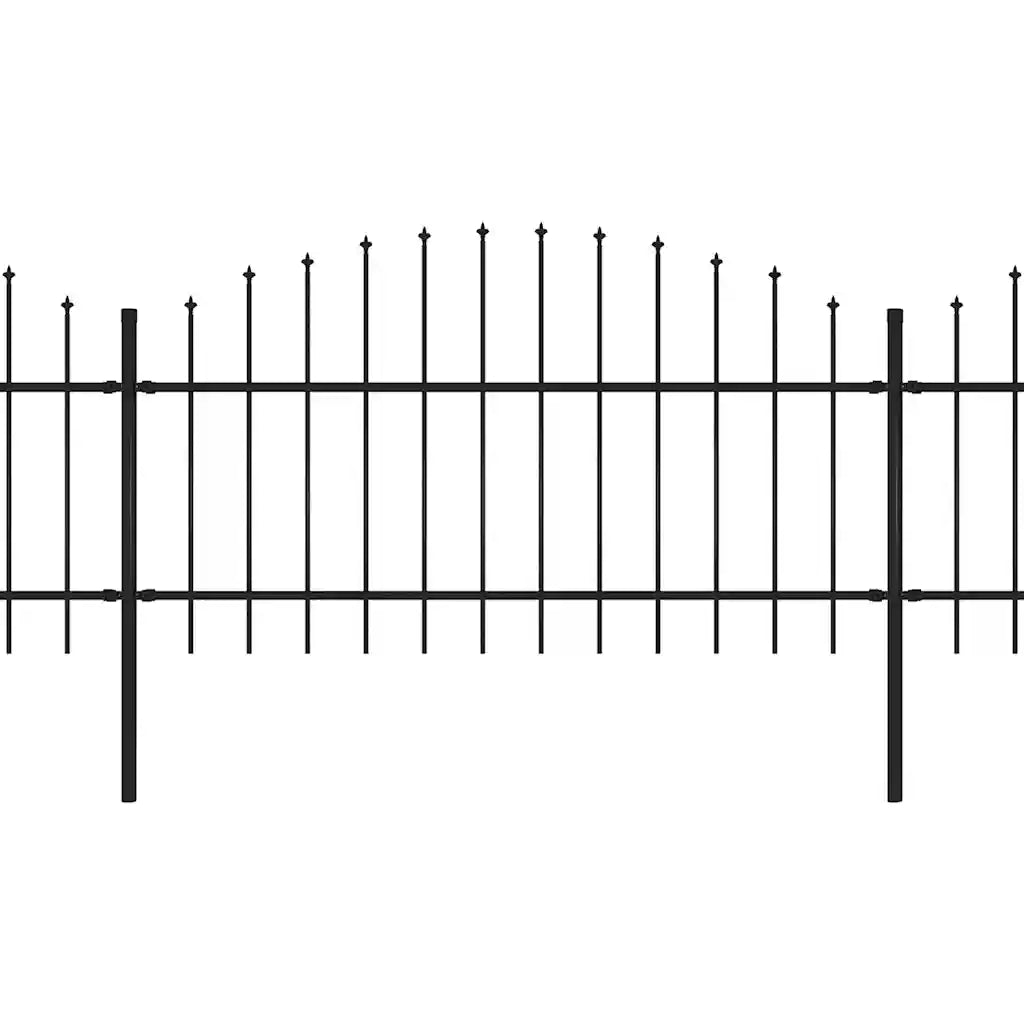 Gartenzaun mit Speerspitze Stahl 1781,5 x 125 cm