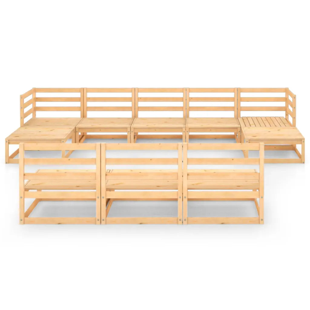 10-tlg. Garten-Lounge-Set Massivholz Kiefer