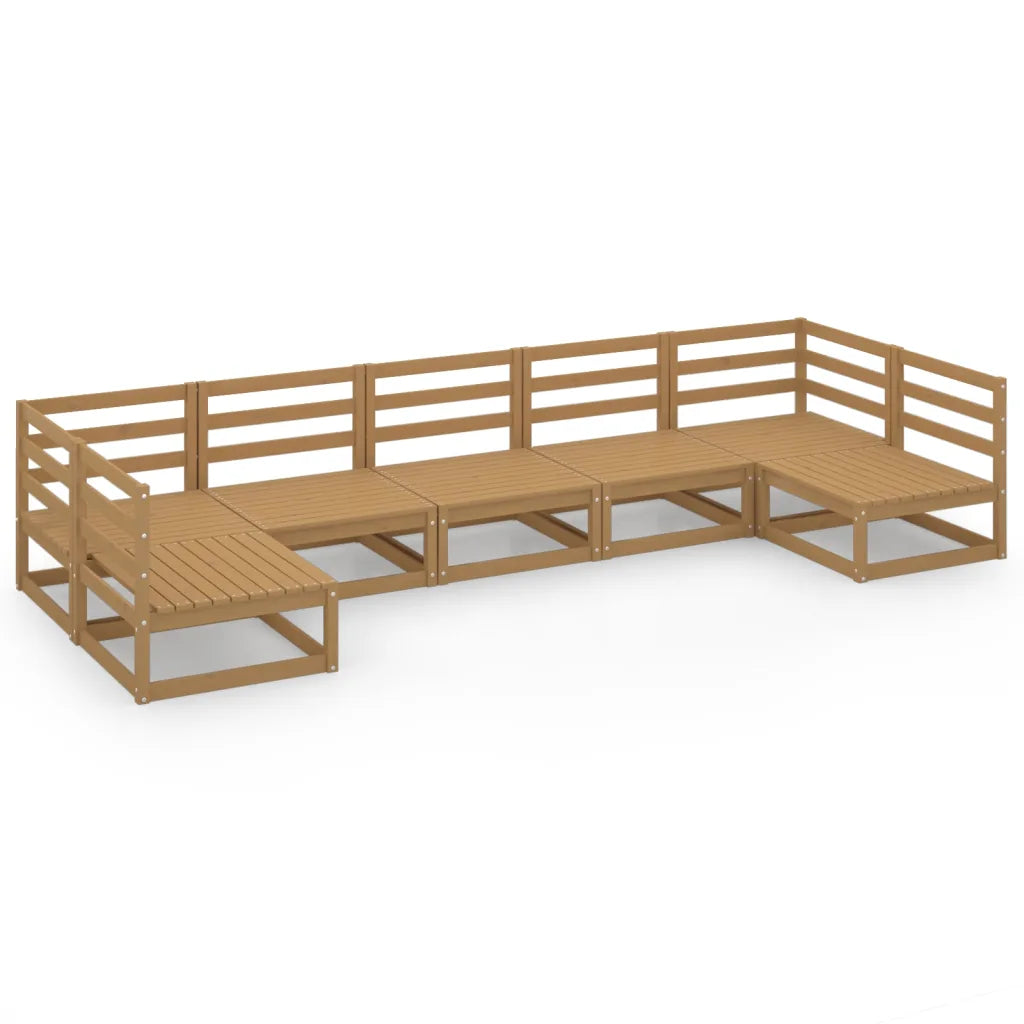 10-tlg. Garten-Lounge-Set Massivholz Kiefer