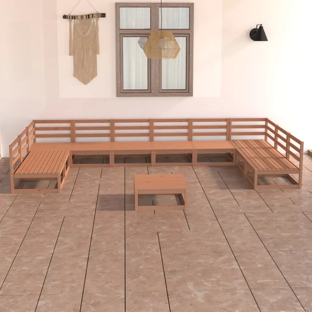10-tlg. Garten-Lounge-Set Massivholz Kiefer