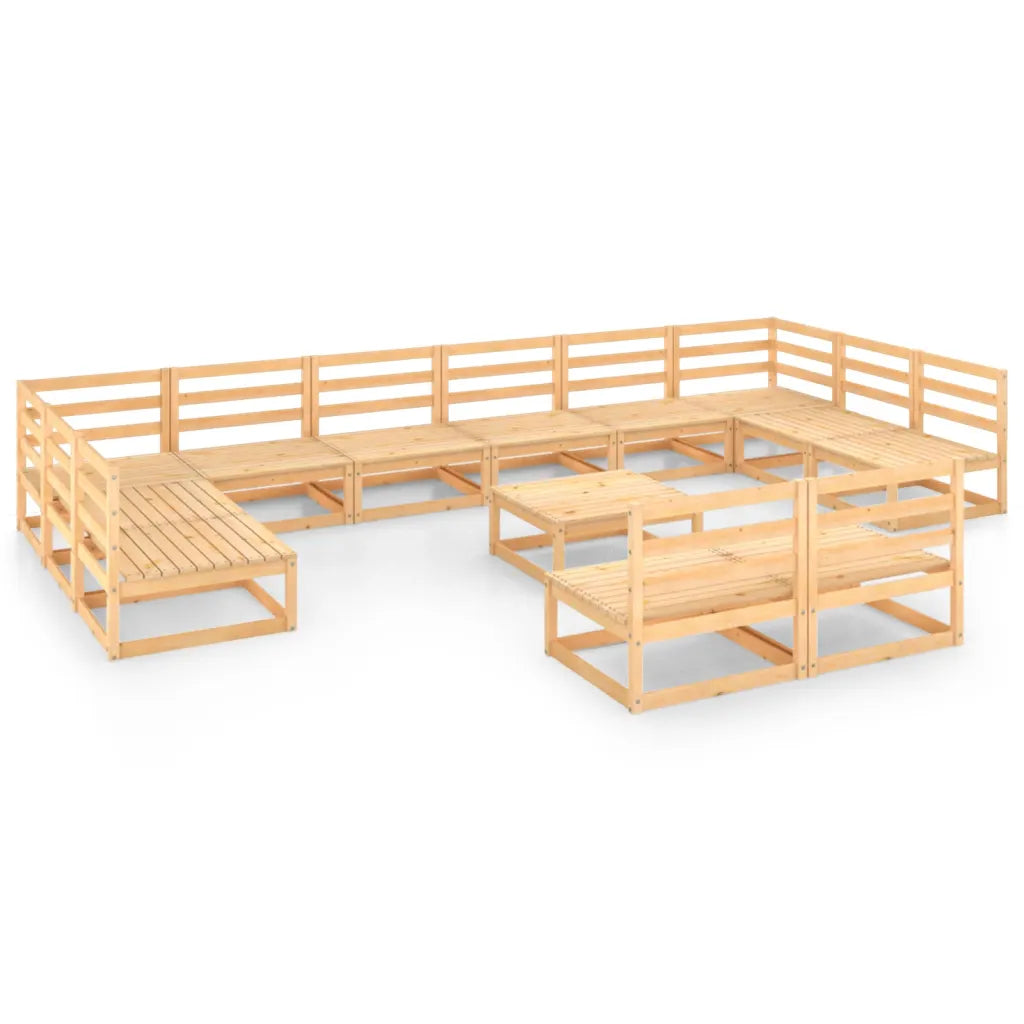 10-tlg. Garten-Lounge-Set Massivholz Kiefer
