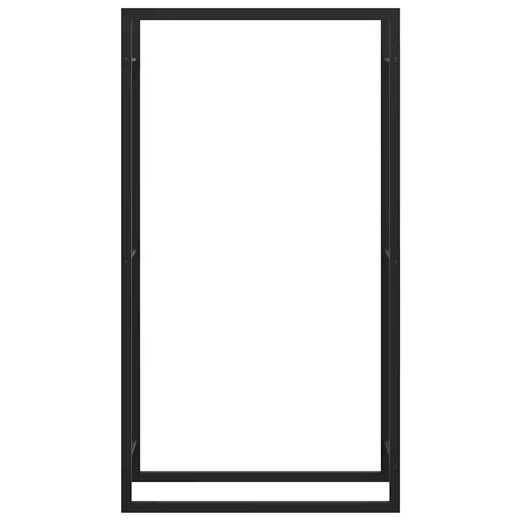 Brennholzregal Mattschwarz  Stahl