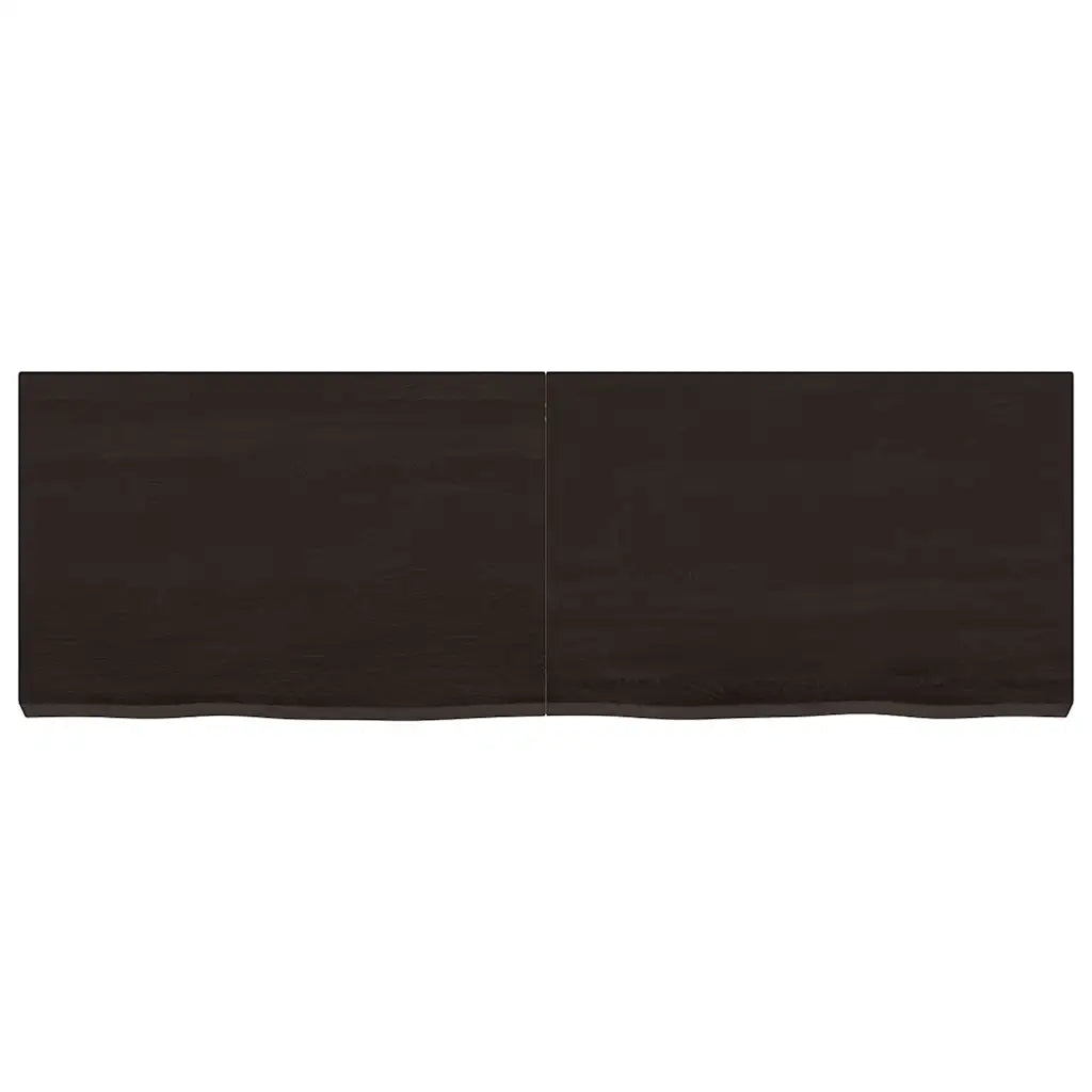 Wandregal Dunkelbraun 220x60x(2-6)cm Massivholz Eiche Behandelt