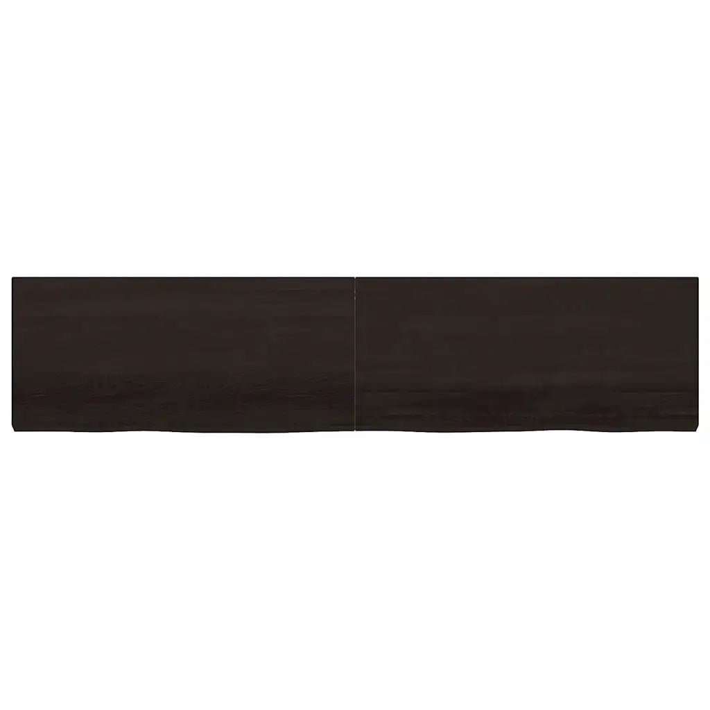 Wandregal Dunkelbraun 220x60x(2-6)cm Massivholz Eiche Behandelt