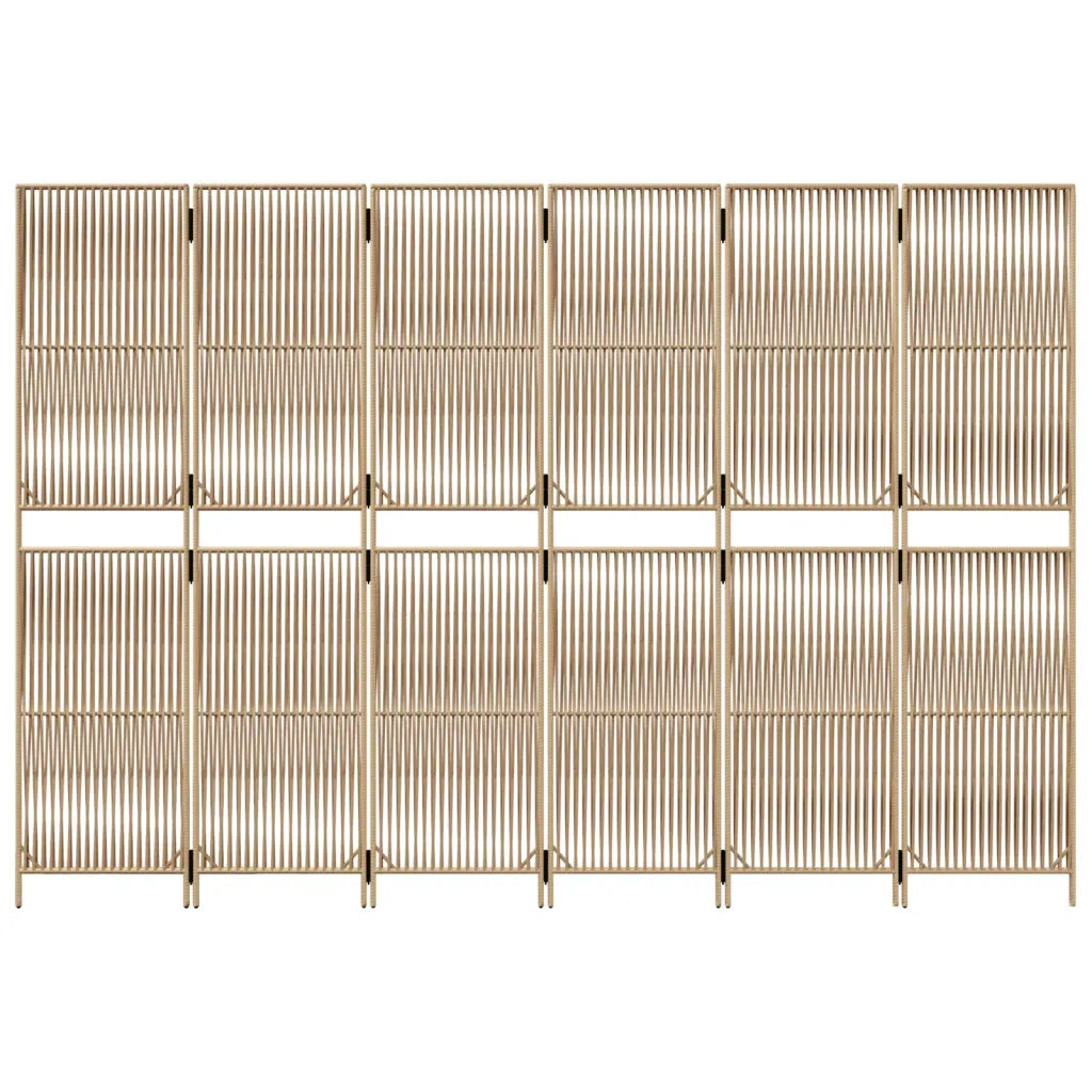 Paravent 6-tlg.  Poly Rattan