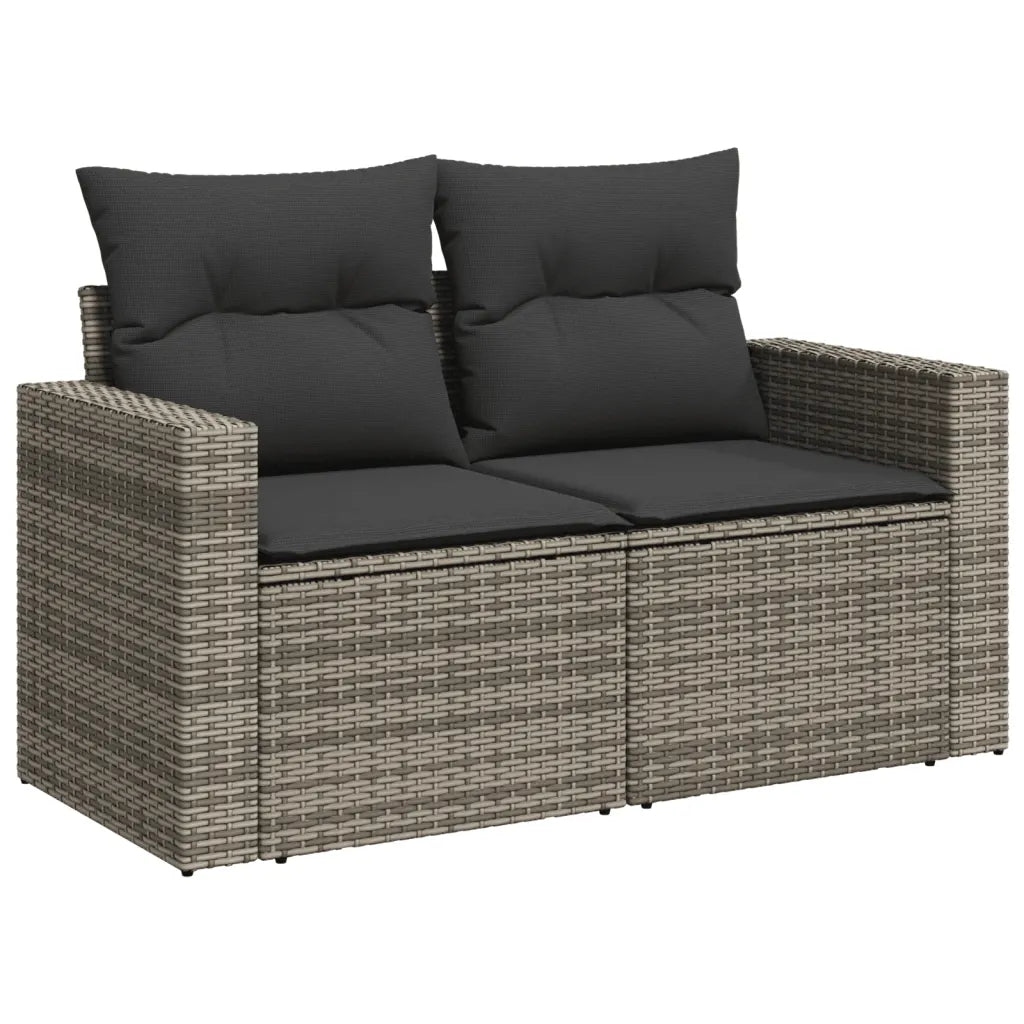 10-tlg. Garten-Sofagarnitur mit Kissen  Poly Rattan
