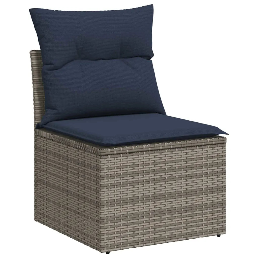 10-tlg. Garten-Sofagarnitur mit Kissen  Poly Rattan