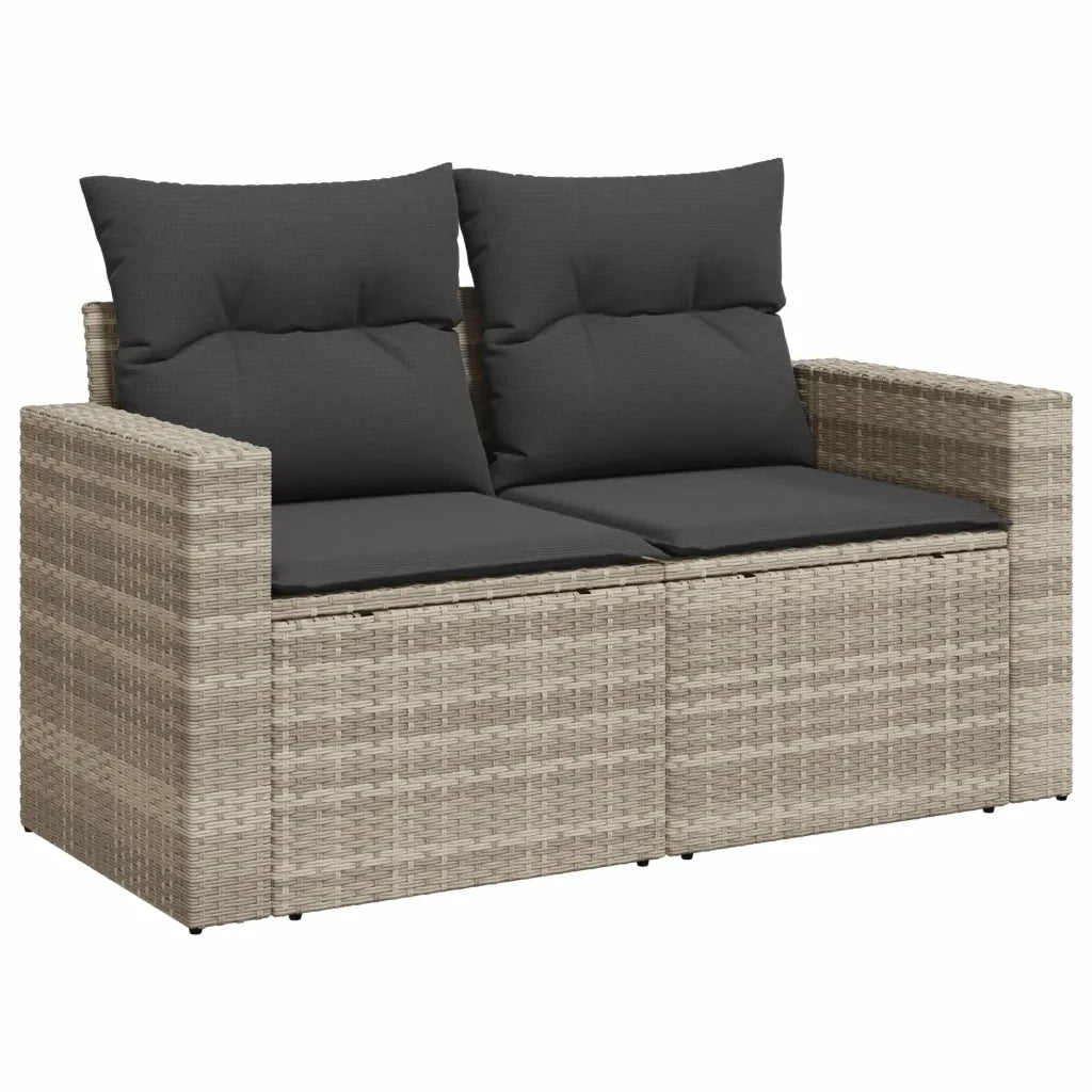 10-tlg. Garten-Sofagarnitur mit Kissen  Poly Rattan
