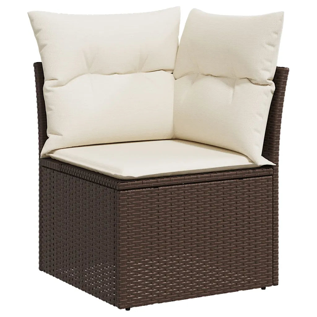 10-tlg. Garten-Sofagarnitur mit Kissen  Poly Rattan