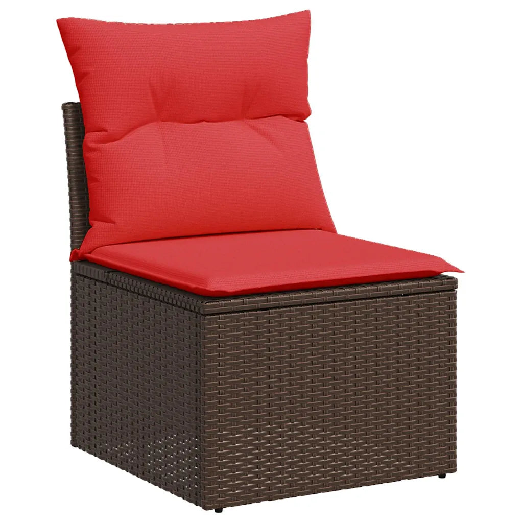 10-tlg. Garten-Sofagarnitur mit Kissen  Poly Rattan