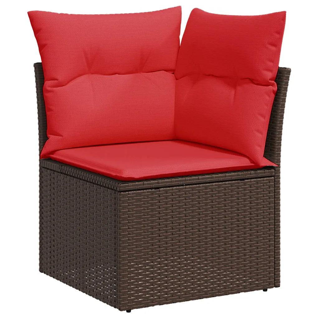 10-tlg. Garten-Sofagarnitur mit Kissen  Poly Rattan