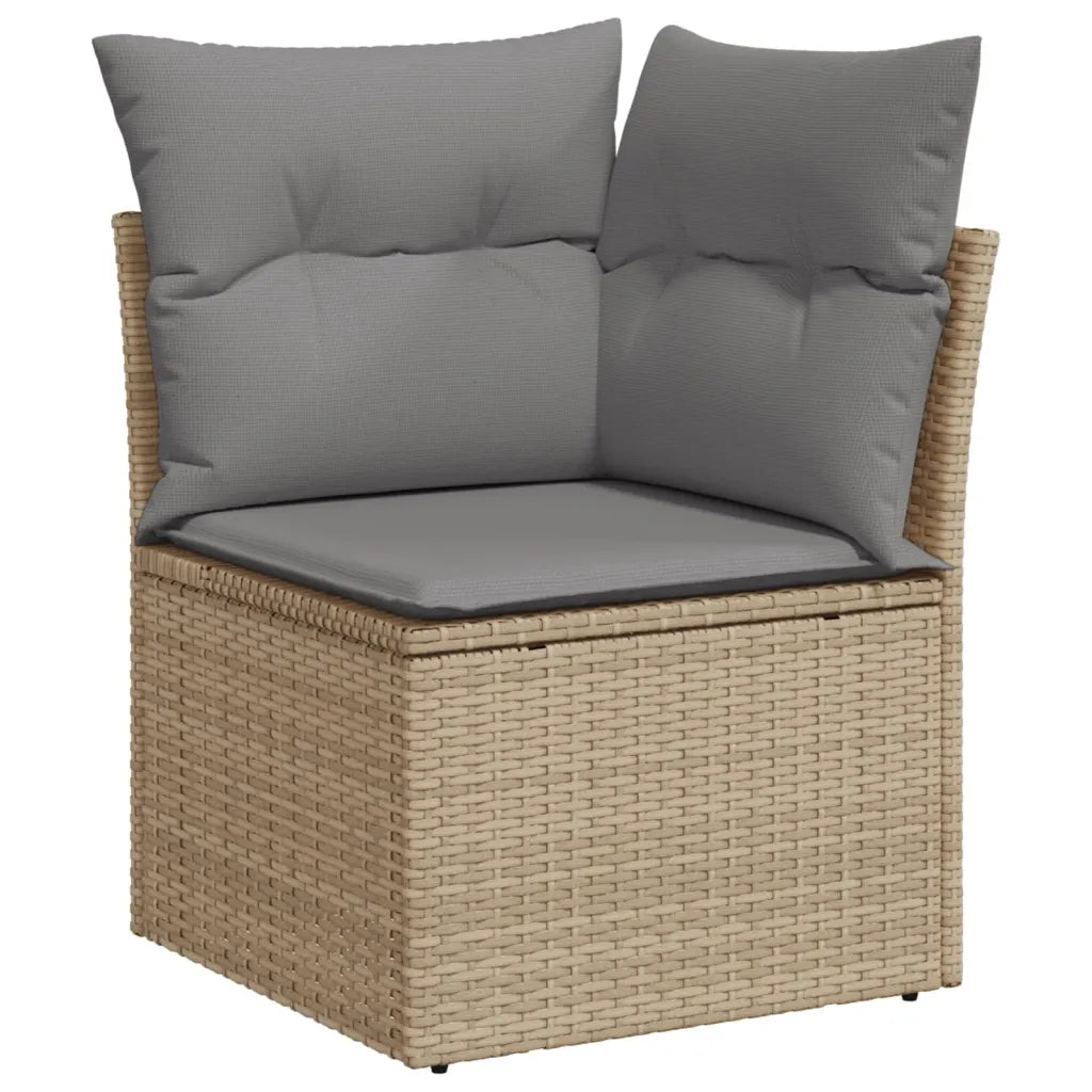 10-tlg. Garten-Sofagarnitur mit Kissen  Poly Rattan