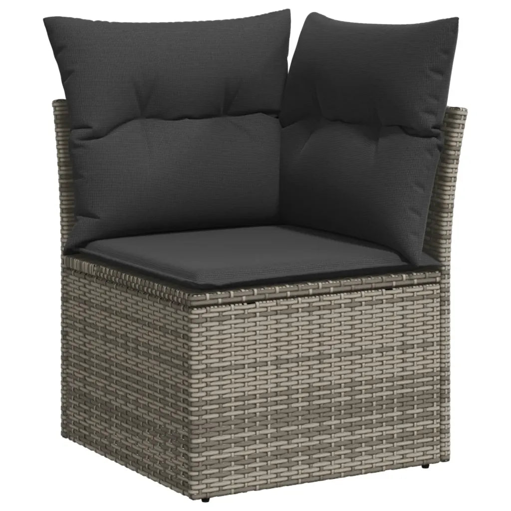 10-tlg. Garten-Sofagarnitur mit Kissen  Poly Rattan