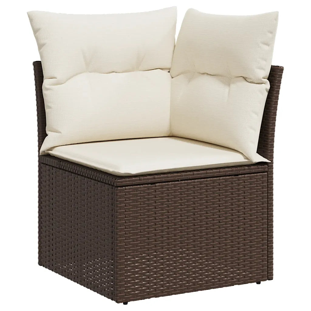 10-tlg. Garten-Sofagarnitur mit Kissen  Poly Rattan