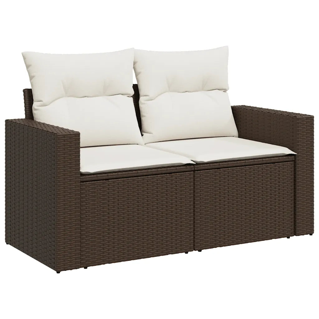 10-tlg. Garten-Sofagarnitur mit Kissen  Poly Rattan