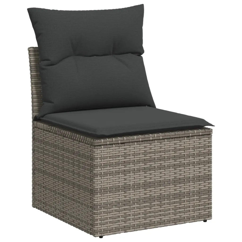 10-tlg. Garten-Sofagarnitur mit Kissen  Poly Rattan