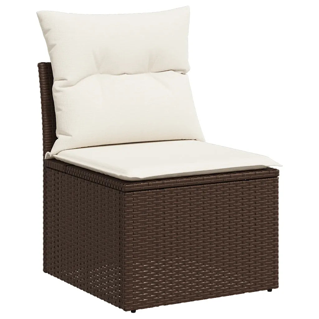 10-tlg. Garten-Sofagarnitur mit Kissen  Poly Rattan