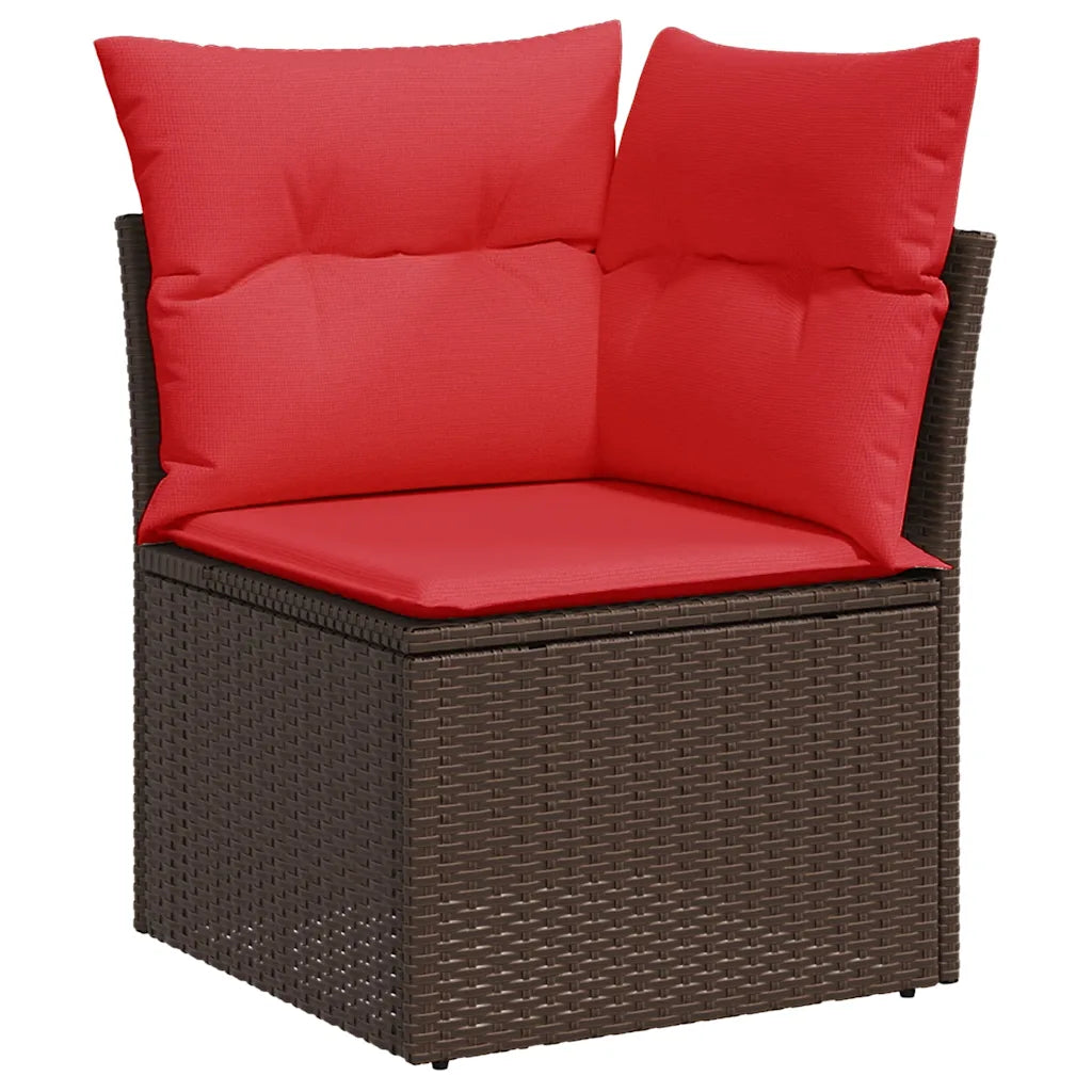 10-tlg. Garten-Sofagarnitur mit Kissen  Poly Rattan