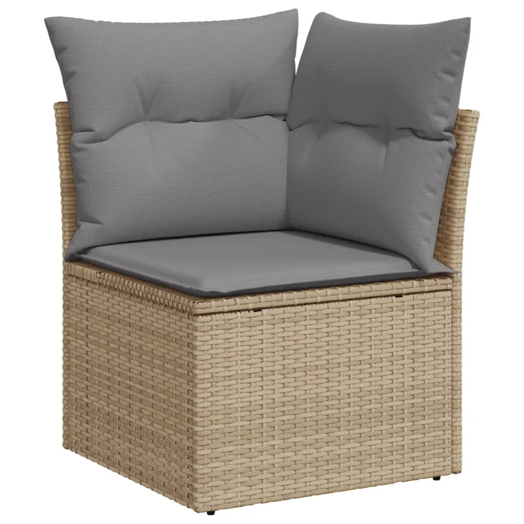 10-tlg. Garten-Sofagarnitur mit Kissen  Poly Rattan