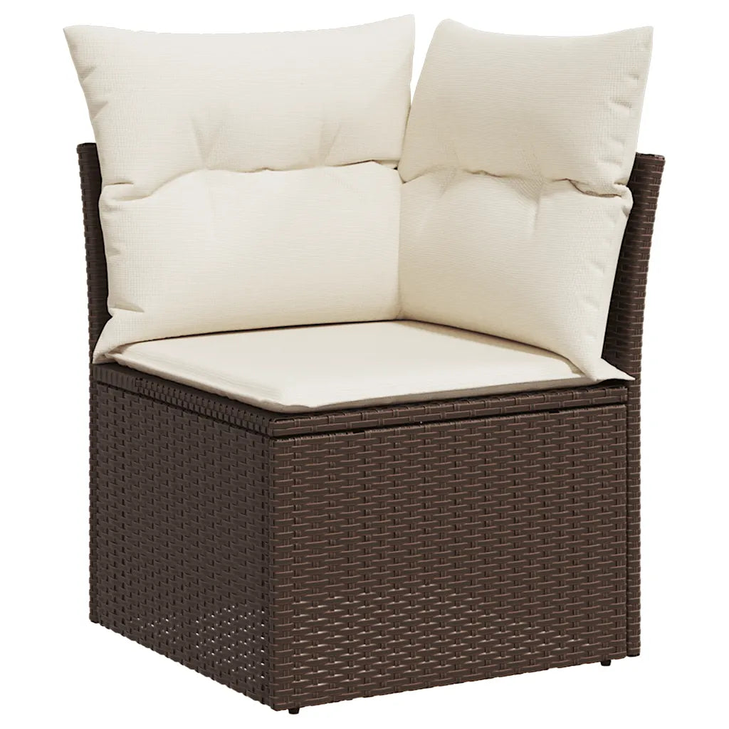 10-tlg. Garten-Sofagarnitur mit Kissen  Poly Rattan