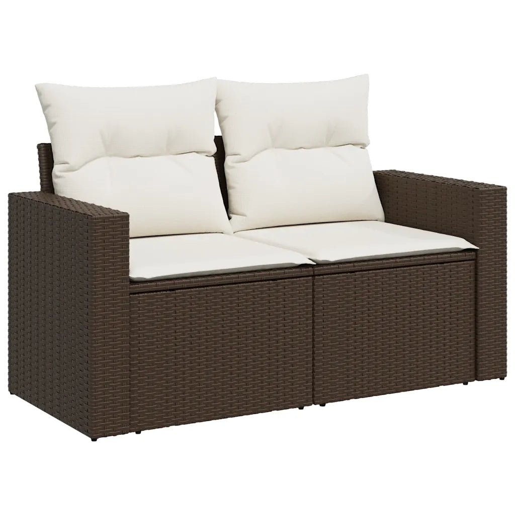 10-tlg. Garten-Sofagarnitur mit Kissen  Poly Rattan
