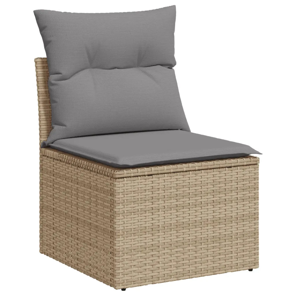 10-tlg. Garten-Sofagarnitur mit Kissen  Poly Rattan