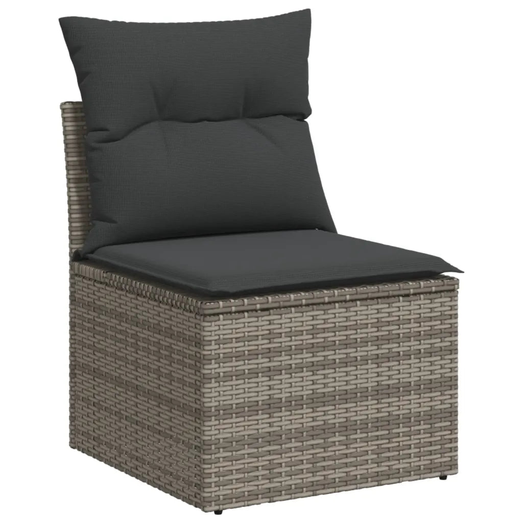 10-tlg. Garten-Sofagarnitur mit Kissen  Poly Rattan