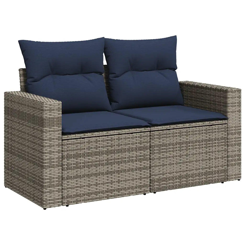 10-tlg. Garten-Sofagarnitur mit Kissen  Poly Rattan