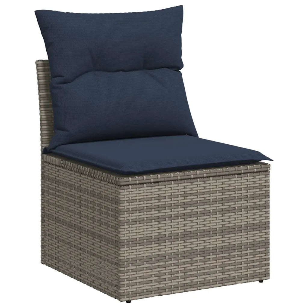 10-tlg. Garten-Sofagarnitur mit Kissen  Poly Rattan
