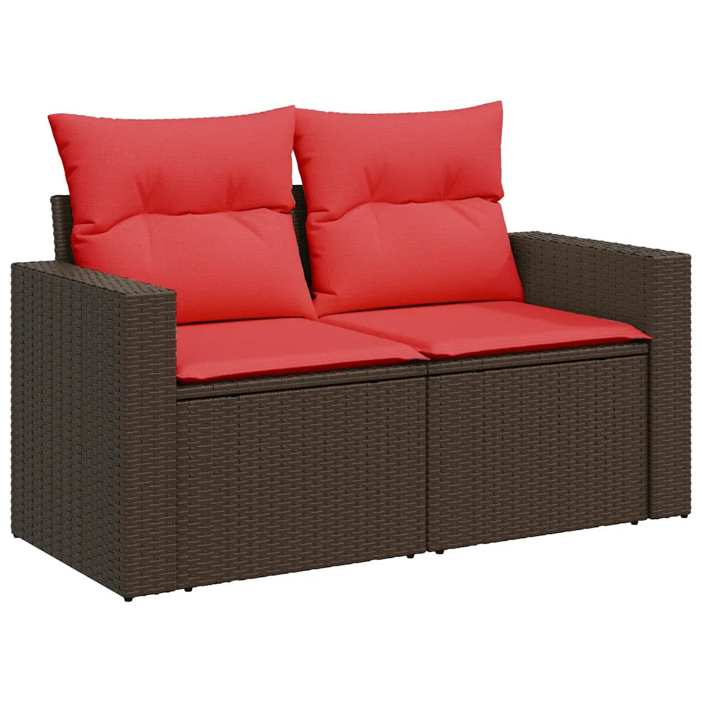 10-tlg. Garten-Sofagarnitur mit Kissen  Poly Rattan