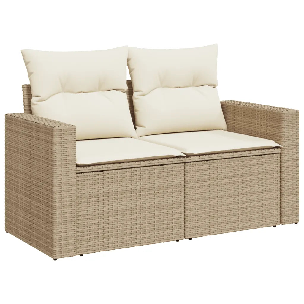 10-tlg. Garten-Sofagarnitur mit Kissen  Poly Rattan