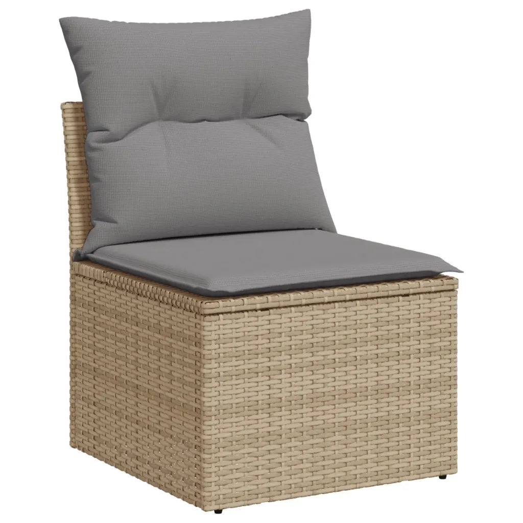 10-tlg. Garten-Sofagarnitur mit Kissen  Poly Rattan