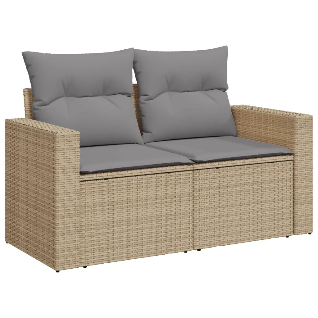 10-tlg. Garten-Sofagarnitur mit Kissen  Poly Rattan