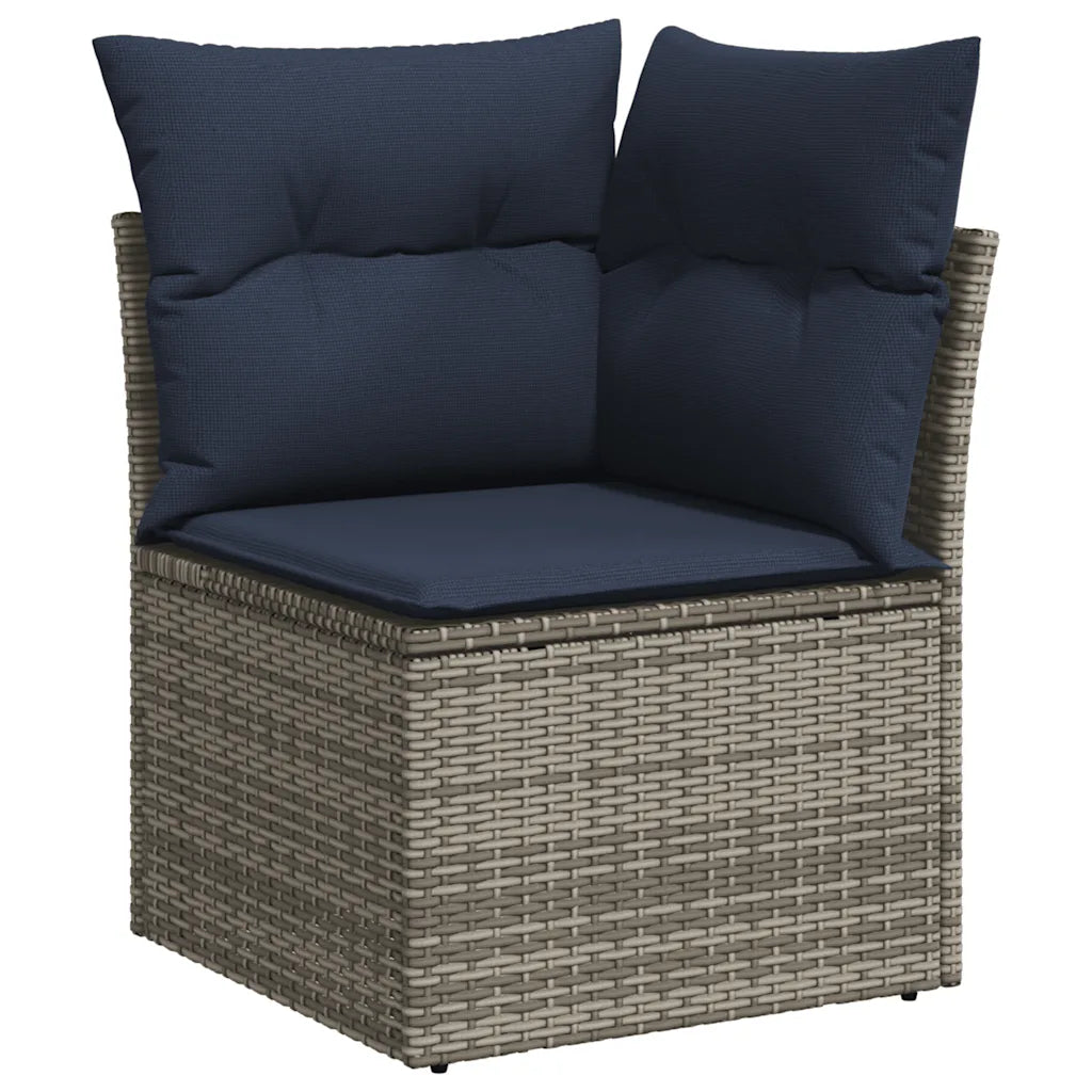 10-tlg. Garten-Sofagarnitur mit Kissen  Poly Rattan