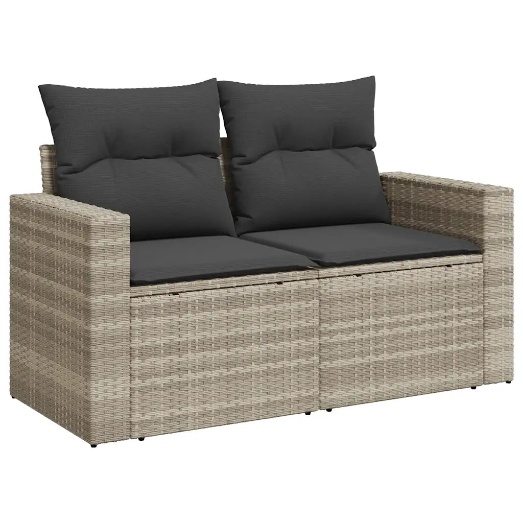10-tlg. Garten-Sofagarnitur mit Kissen  Poly Rattan