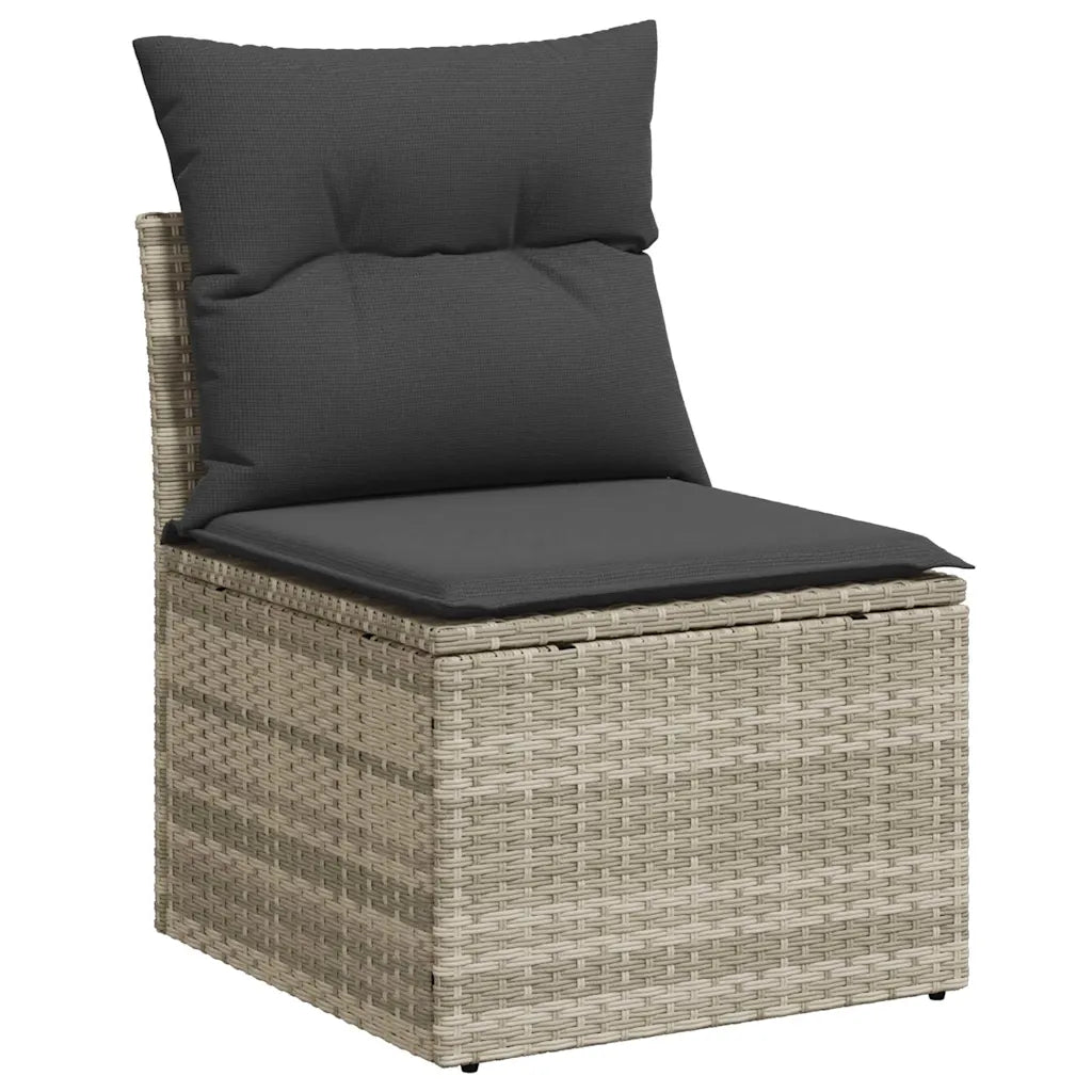 10-tlg. Garten-Sofagarnitur mit Kissen  Poly Rattan