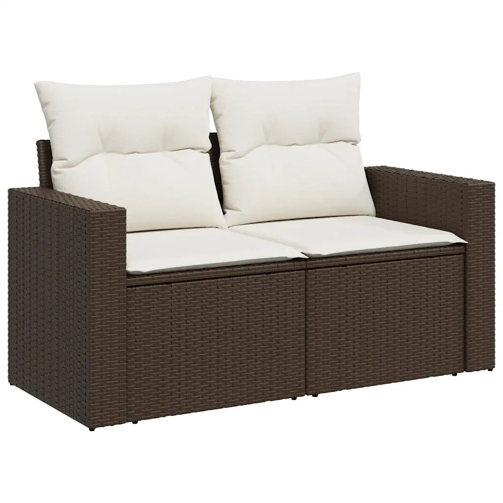 10-tlg. Garten-Sofagarnitur mit Kissen  Poly Rattan