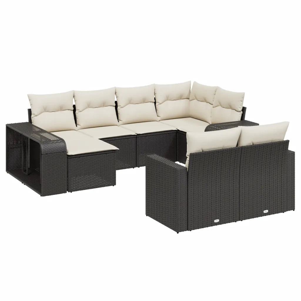 10-tlg. Garten-Sofagarnitur mit Kissen  Poly Rattan