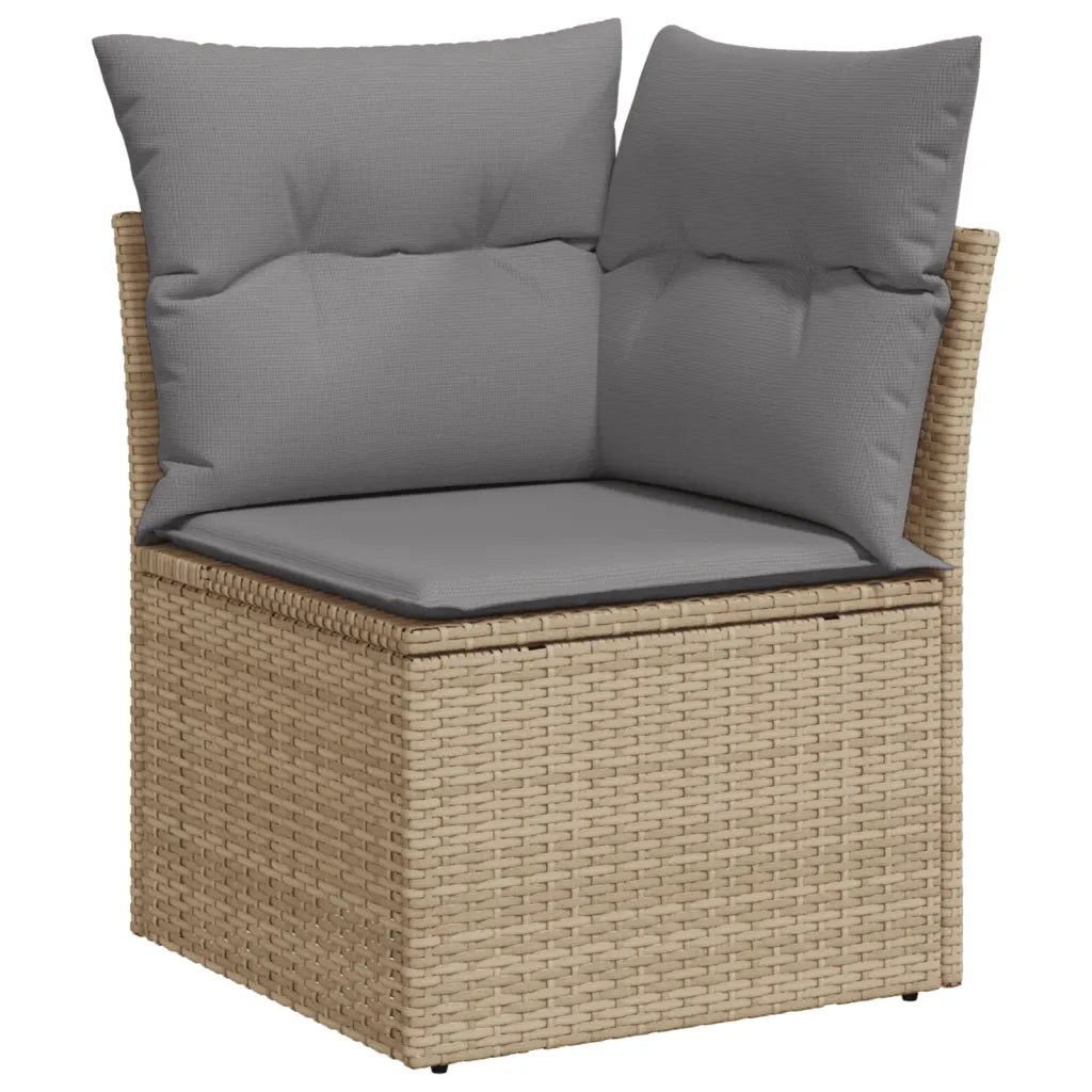 10-tlg. Garten-Sofagarnitur mit Kissen  Poly Rattan