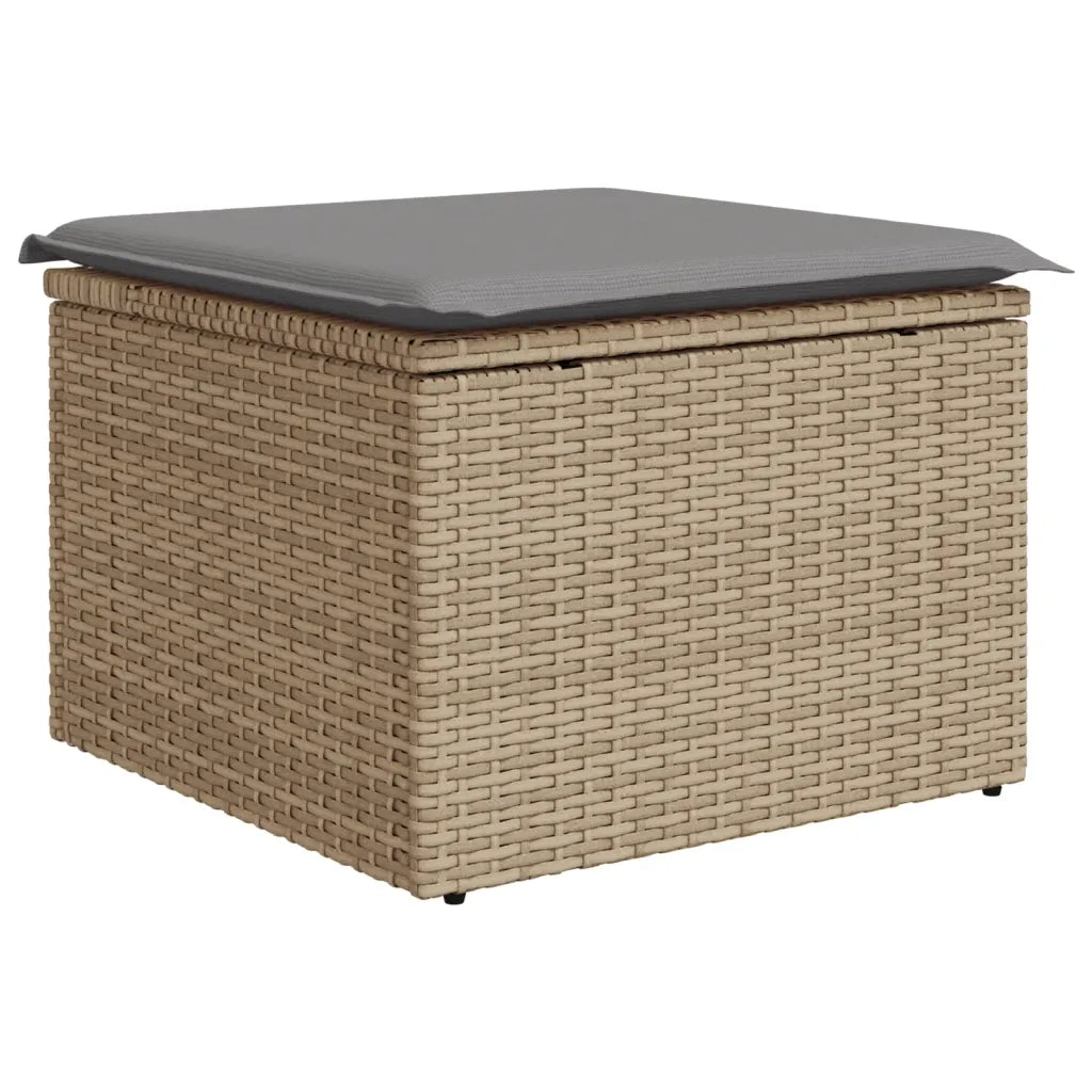 10-tlg. Garten-Sofagarnitur mit Kissen  Poly Rattan