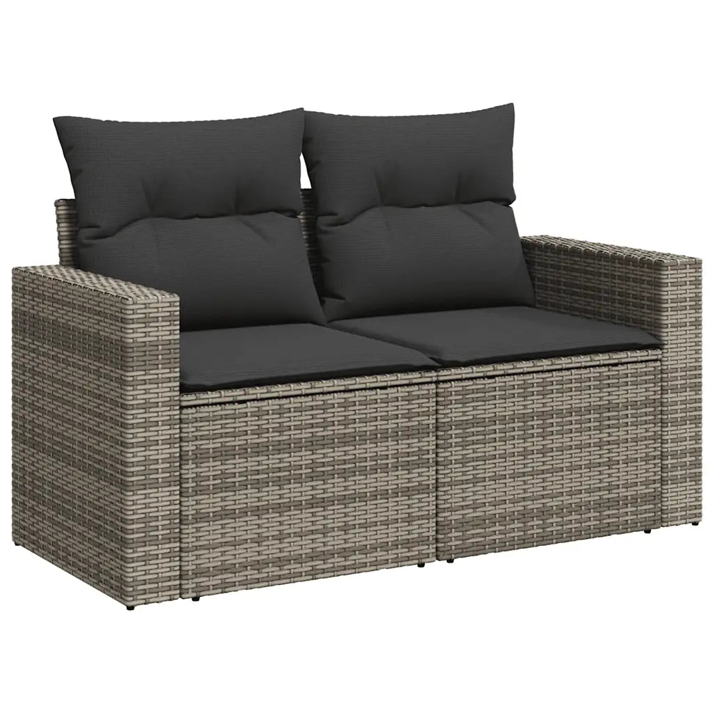 10-tlg. Garten-Sofagarnitur mit Kissen  Poly Rattan