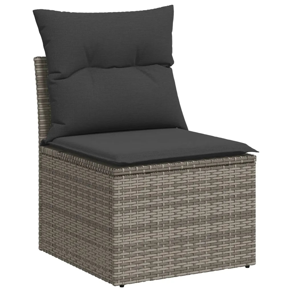10-tlg. Garten-Sofagarnitur mit Kissen  Poly Rattan