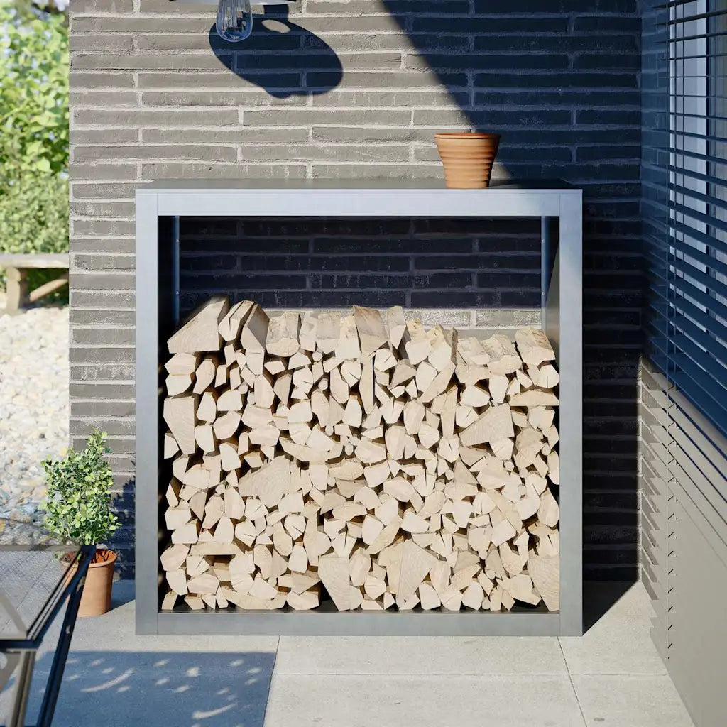 Brennholzregal 100x40x80 cm Verzinkter Stahl