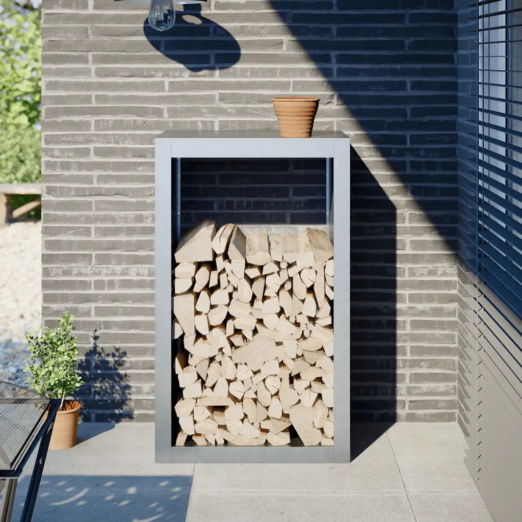 Brennholzregal 100x40x80 cm Verzinkter Stahl