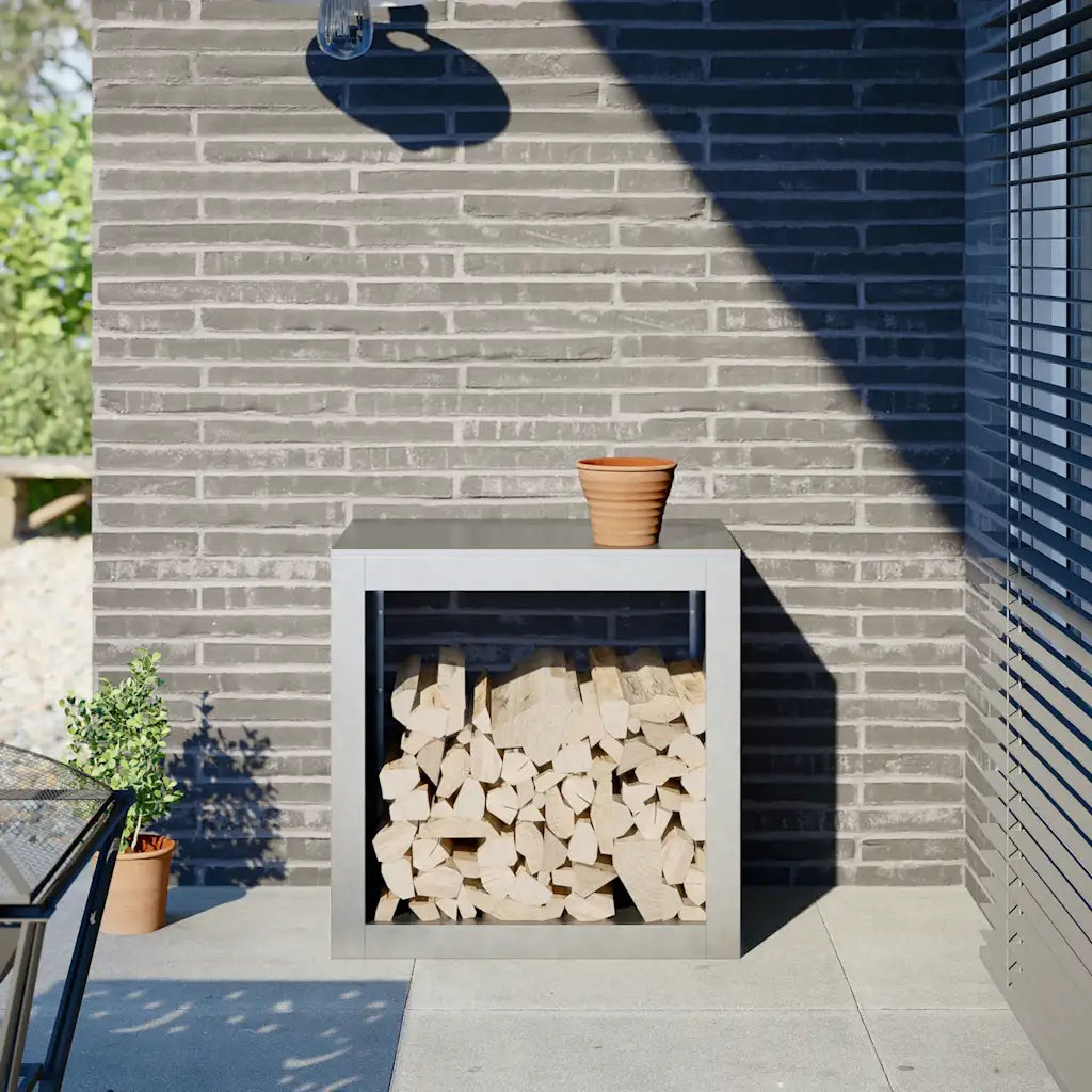 Brennholzregal 100x40x80 cm Verzinkter Stahl
