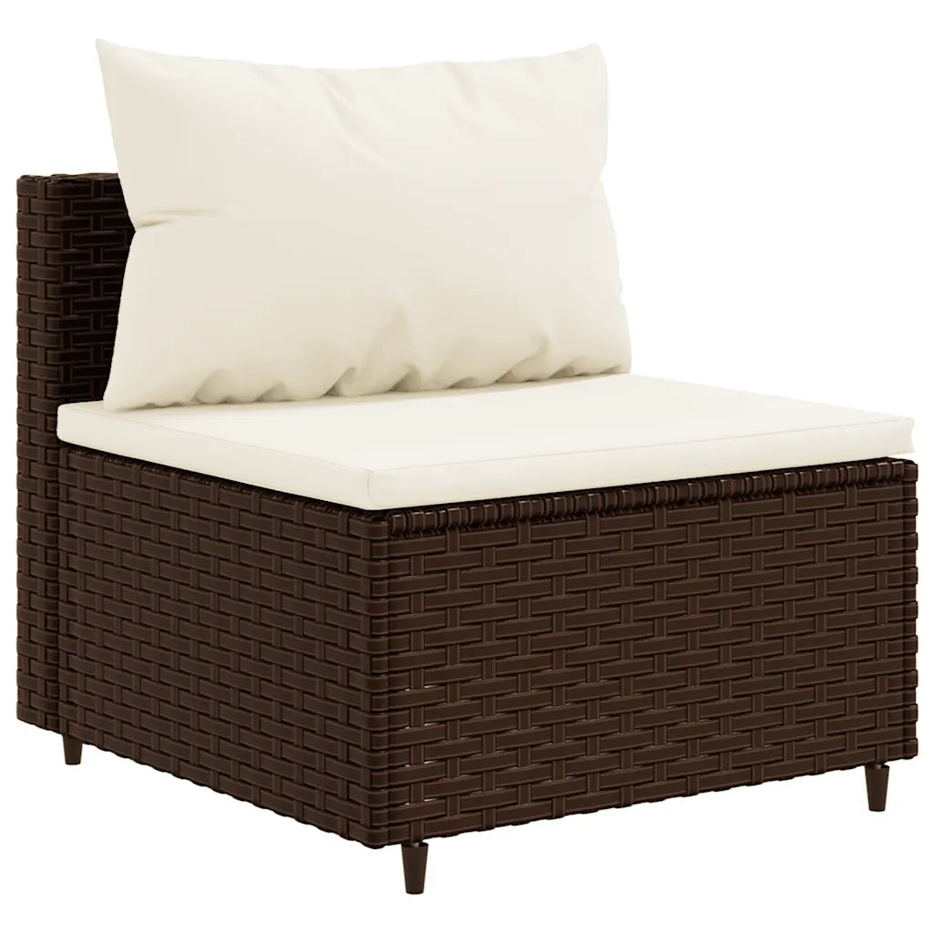 10-tlg. Garten-Sofagarnitur mit Kissen  Poly Rattan