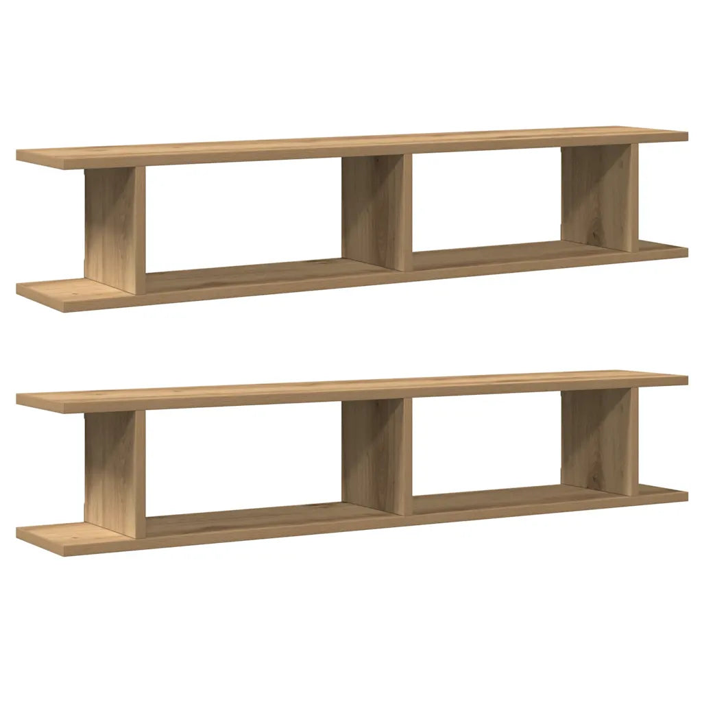 Wandregale 2 Stk. Artisan-Eiche 105x18x20 cm Holzwerkstoff
