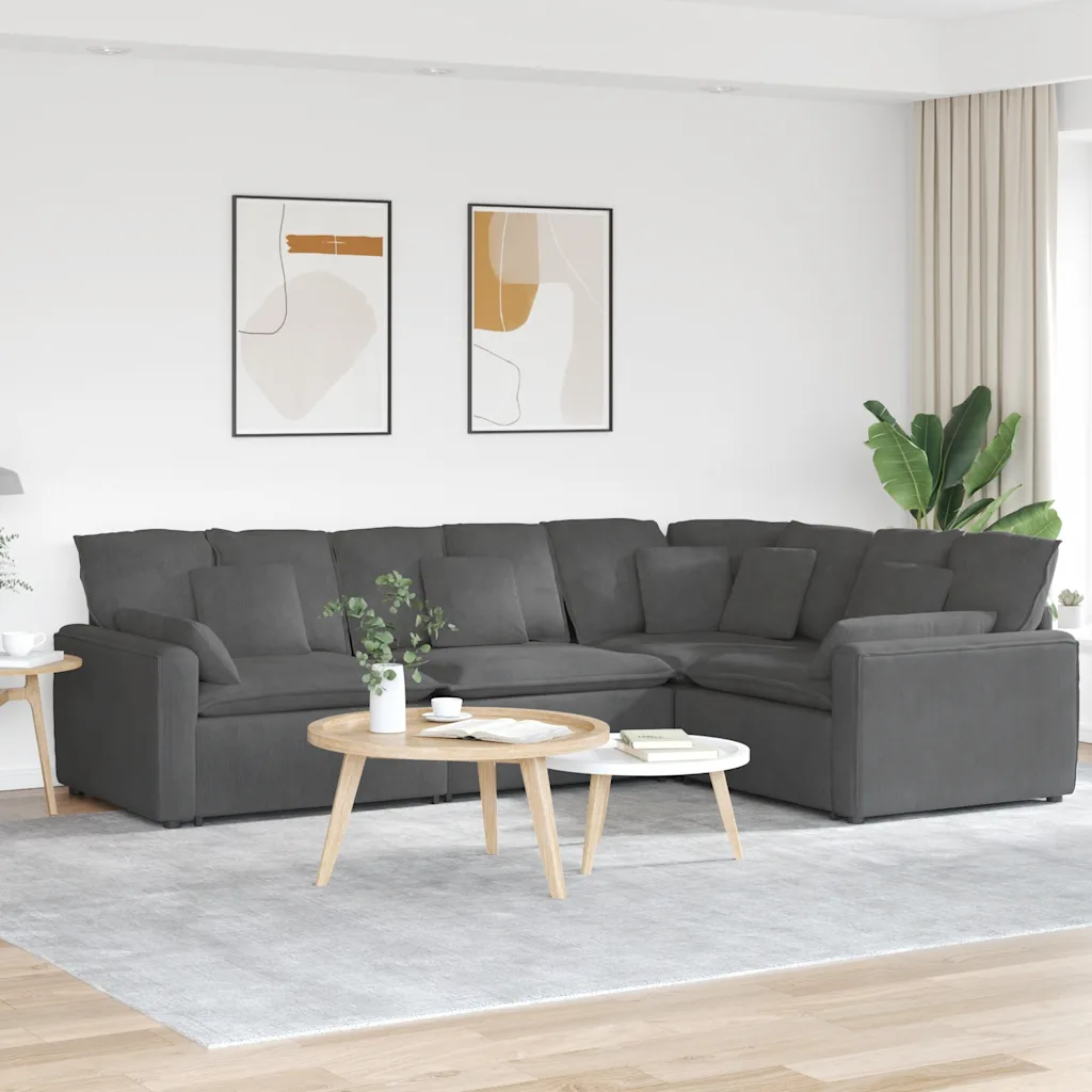 Modulares Sofa mit Kissen Cordstoff